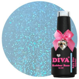 Diva Gellak Rubber Basecoat Crystal Baby Blue 15 ml