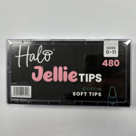 Halo Jellie Nail Tips Coffin, Sizes 0-11, 480 Mixed Sizes