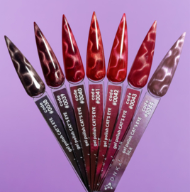 DNKa' Gel Polish Wine Red Cat Eye Silk Collection - 0038 - 0044