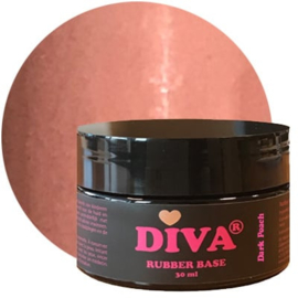 Diva Gellak Rubber Basecoat Dark Peach 30 ml - POT
