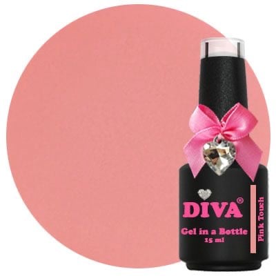 Diva Gel In A Bottle Glamour Nail Gallery Smooth Pink Touch 15ml- Hema Free - TPO Free