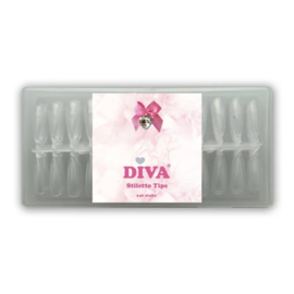 Press-On Show Tips Clear Stiletto in een box 240 Pcs - Full Cover Tips