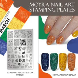 Moyra Stamping Plate 139 March + Gratis Try-on plate Sheet