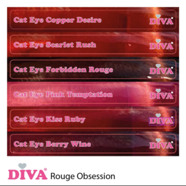 Diva Gellak Cat Eye Rouge Obsession Collectie - 6x10ml + Gratis Color Pop Stickers  +  Bear Magneet