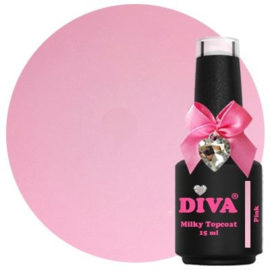 Diva Milky Glass Topcoat Pink - No Wipe 15 ml - Hema Free