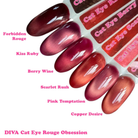 Diva Gellak Cat Eye Rouge Obsession Collectie - 6x10ml + Gratis Color Pop Stickers  +  Bear Magneet