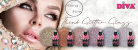 Diva Gellak Think Glitter Glass - Think Pink - 15ml - Hema Free