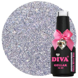 Diva Gellak Think Glitter Glass - Think Silver Blue - 15ml - Hema Free