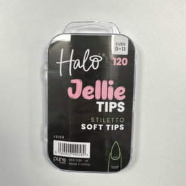 Halo Jellie Nail Tips Stiletto, Sizes 0-11, 120 Mixed Sizes