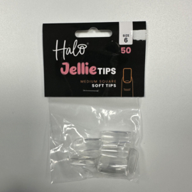 Halo Jellie Nail Tips Medium Square, Sizes 6, 50 One Size