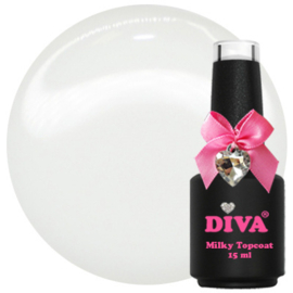 Diva Milky Topcoat White - No Wipe 15 ml