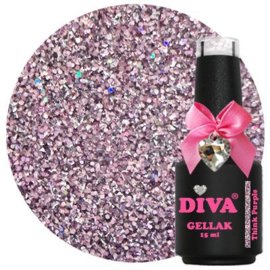 Diva Gellak Think Glitter Glass - Think Purple - 15ml - Hema Free