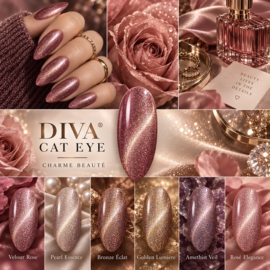 Diva Gellak Cat Eye Charme Beauté Collectie - 6x10ml + Gratis Color Pop Stickers  +  Bear Magneet