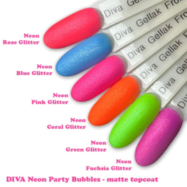 Diva Gellak Neon Party Bubbles - Neon Fuchsia Glitter 10ml