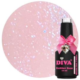 Diva Gellak Rubber Basecoat Blossom Pink Twinkle 10ml