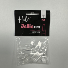 Halo Jellie Nail Tips Coffin Long, Size 9, 50 One Size