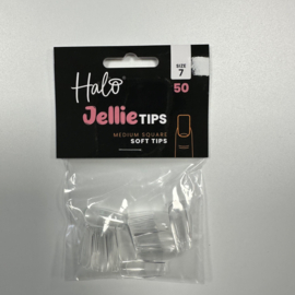 Halo Jellie Nail Tips Medium Square, Sizes 7, 50 One Size