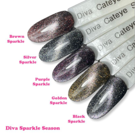 Diva Gellak Cat Eye Brown Sparkle - 15ml - Sparkle Season
