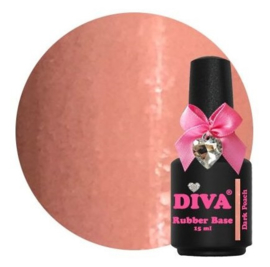 Diva Gellak Rubber Basecoat Dark Peach 15 ml