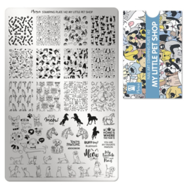 Moyra Stamping Plate 142 My Little Pet Shop + Gratis Try-on plate Sheet