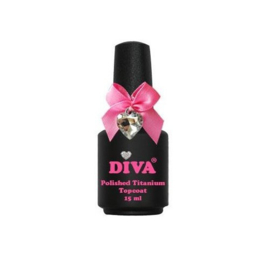 Diva UV Polished Titanium Topcoat zonder plaklaag 15 ml