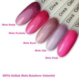 Diva Gellak Holo Rainbow - Holo Lila 10ml - Hema & TPO Free