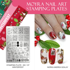 Moyra Stamping Plate 137 - Winterfest + Gratis Try On Sheet