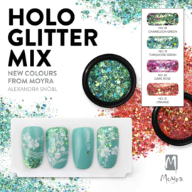 Moyra Rainbow Holo Glitter Mix 18. Chameleon Green *