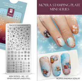 Moyra Mini Stamping Plate 127 When Snowflakes Fall