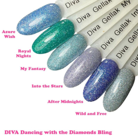 Diva Gellak Dancing with the Diamonds - BLING Azure Wish 10ml  - Hema Free - TPO Free
