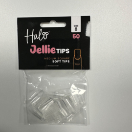 Halo Jellie Nail Tips Medium Square, Sizes 8, 50 One Size