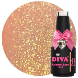 Diva Gellak Rubber Basecoat Crystal Peachy 15 ml