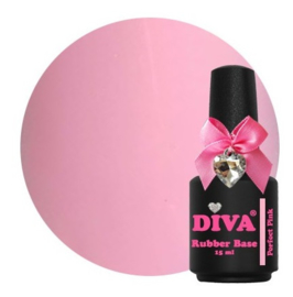 Diva Gellak Rubber Basecoat Perfect Pink 15 ml