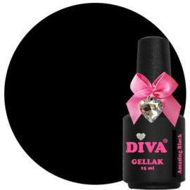 Diva Gellak Amazing Black 15 ml - zwart