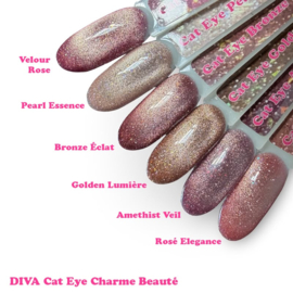Diva Gellak Cat Eye Charme Beauté Collectie - 6x10ml + Gratis Color Pop Stickers  +  Bear Magneet