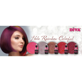 Diva Gellak Holo Rainbow - Holo Lila 10ml - Hema & TPO Free