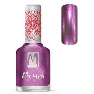 Magnetic red pigment powder by Moyra for nail art stamping