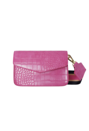 Croco tas fuchsia klein
