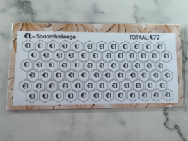 € 1,- Spaar challenge