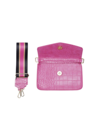 Croco tas fuchsia klein