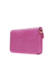 Croco tas fuchsia klein