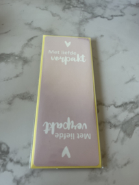 Sluitsticker met liefde verpakt roze-wit