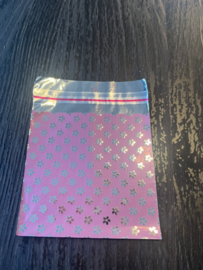 Cadeauzakjes roze/zilvere bloemetje