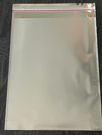 Cadeauzakjes metallic zilver groot