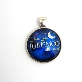 Ketting Hanger Love You To The Moon Blauw