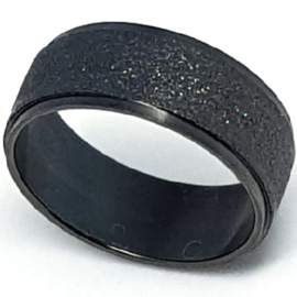 Zwarte Ring Met Glitters