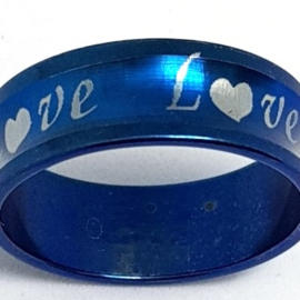 Blauwe Love Ring
