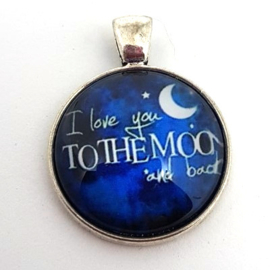 Ketting Hanger Love You To The Moon Blauw