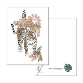 Mini kaartje Jungle Luipaard ( PER 5 STUKS )