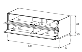 Mika Brique 130 soundbar tv meubel mediaklep + gesloten klep